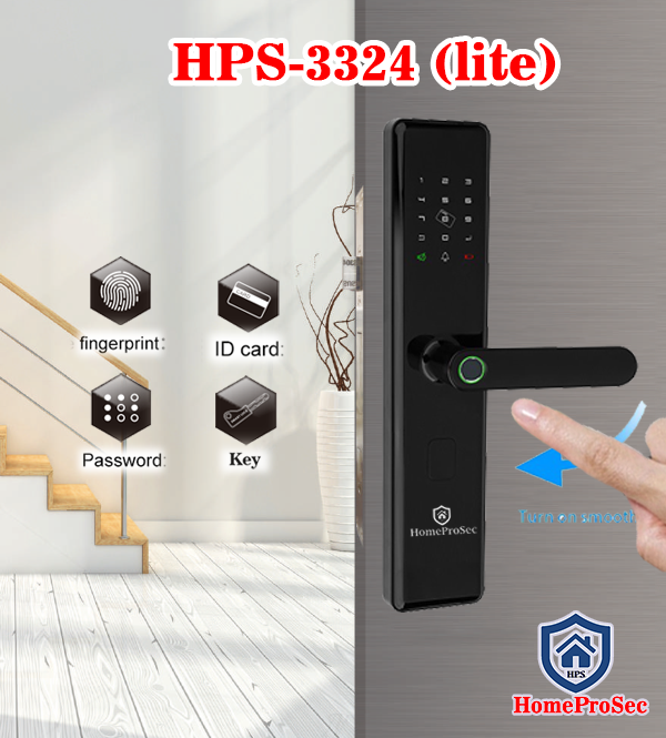 khóa vân tay cửa gỗ hps 3324