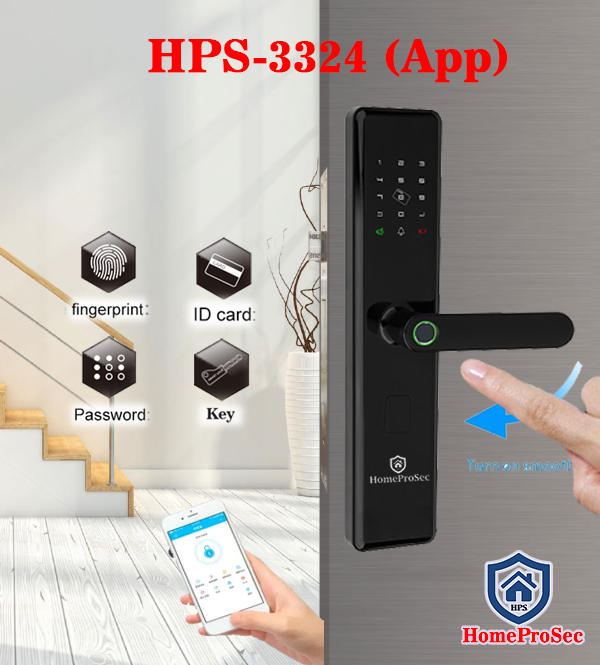 khóa vân tay cửa gỗ hps 3324 tuya