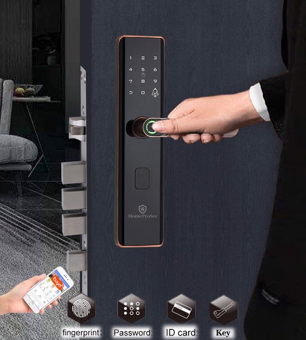 khóa vân tay cửa gỗ